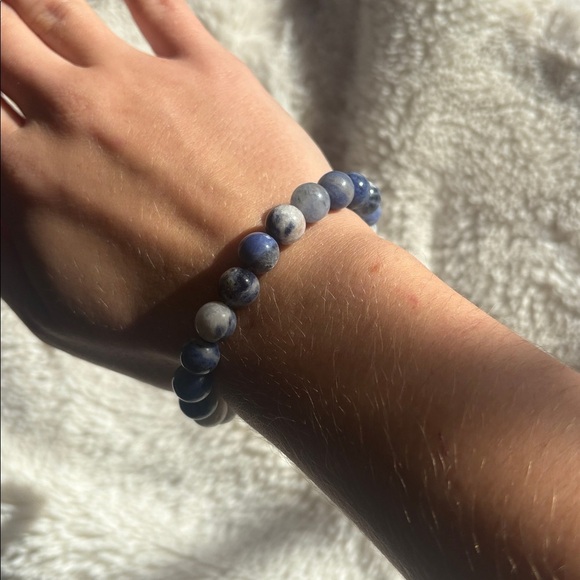 Sodalite Crystal Bracelet – 7” | Natural Stones | Deep Azure | Raw Beauty | - Picture 5 of 5